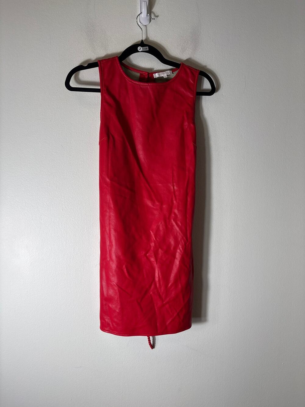 Oliviaceous Red Faux Leather Sleeveless Mini Dress Sz M